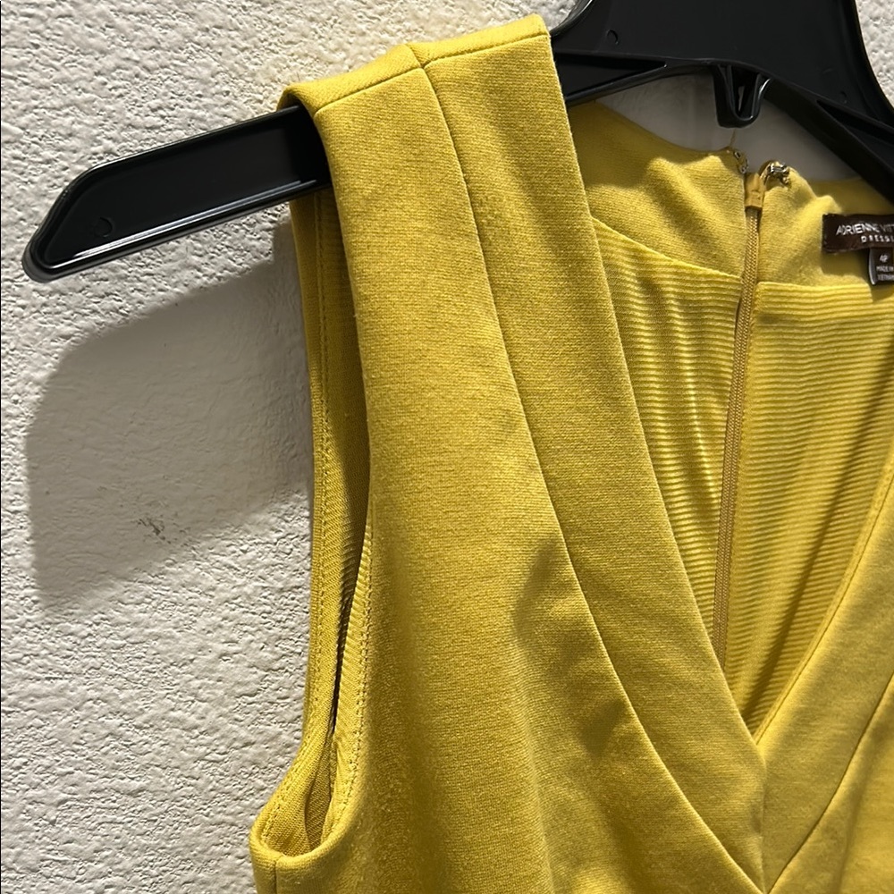 ADRIENNE VITTADINI Elegant Lime Yellow Sleeveless Dress - Picture 3 of 13